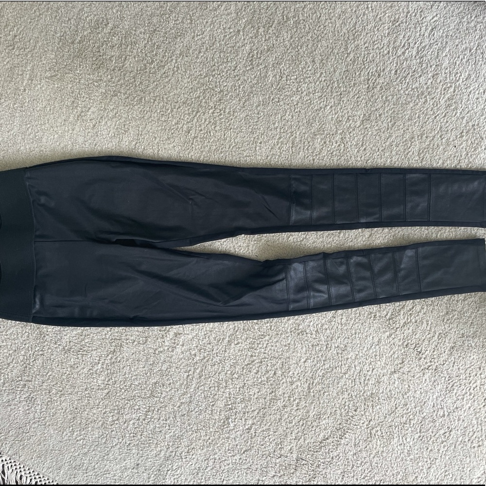 black pleather leggings